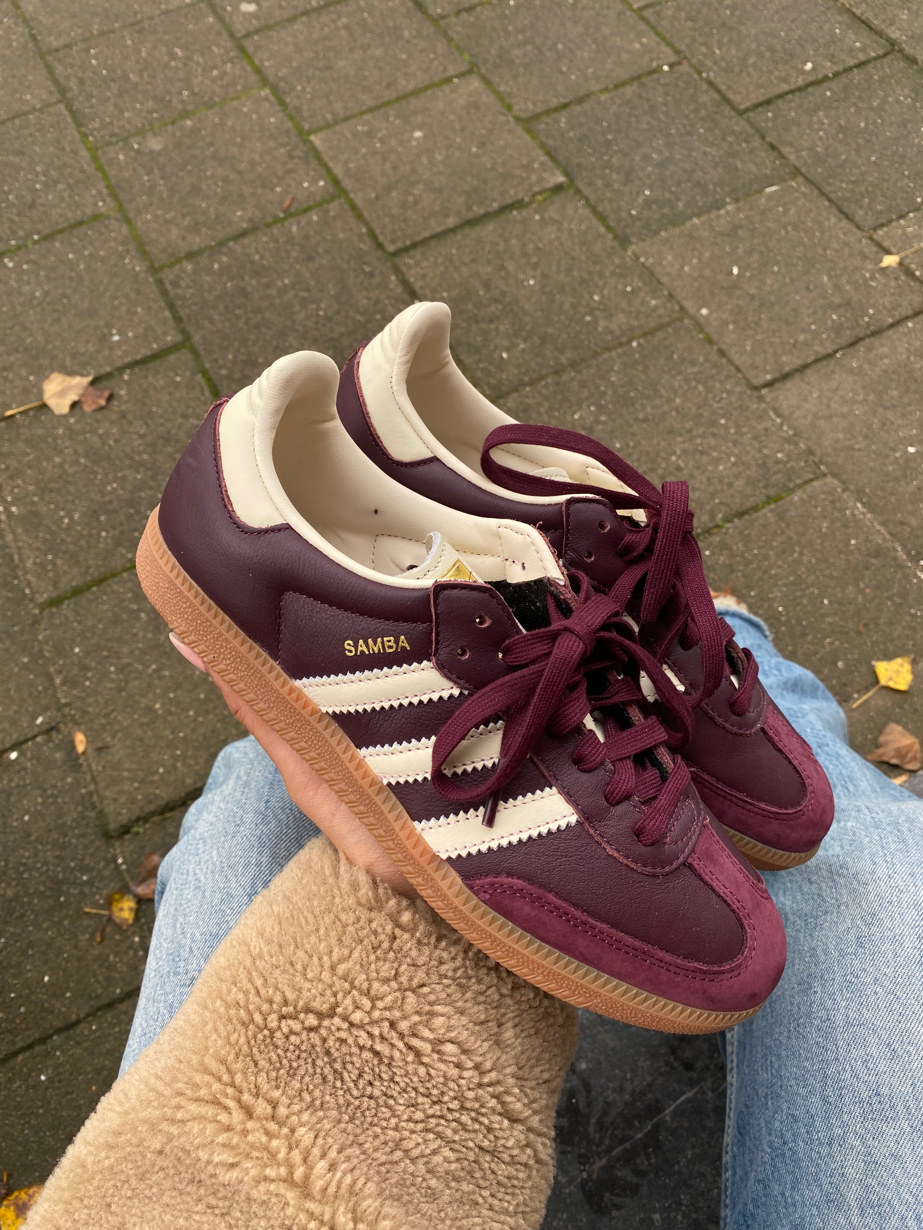 adidas Samba OG Maroon Gold Metallic (W)