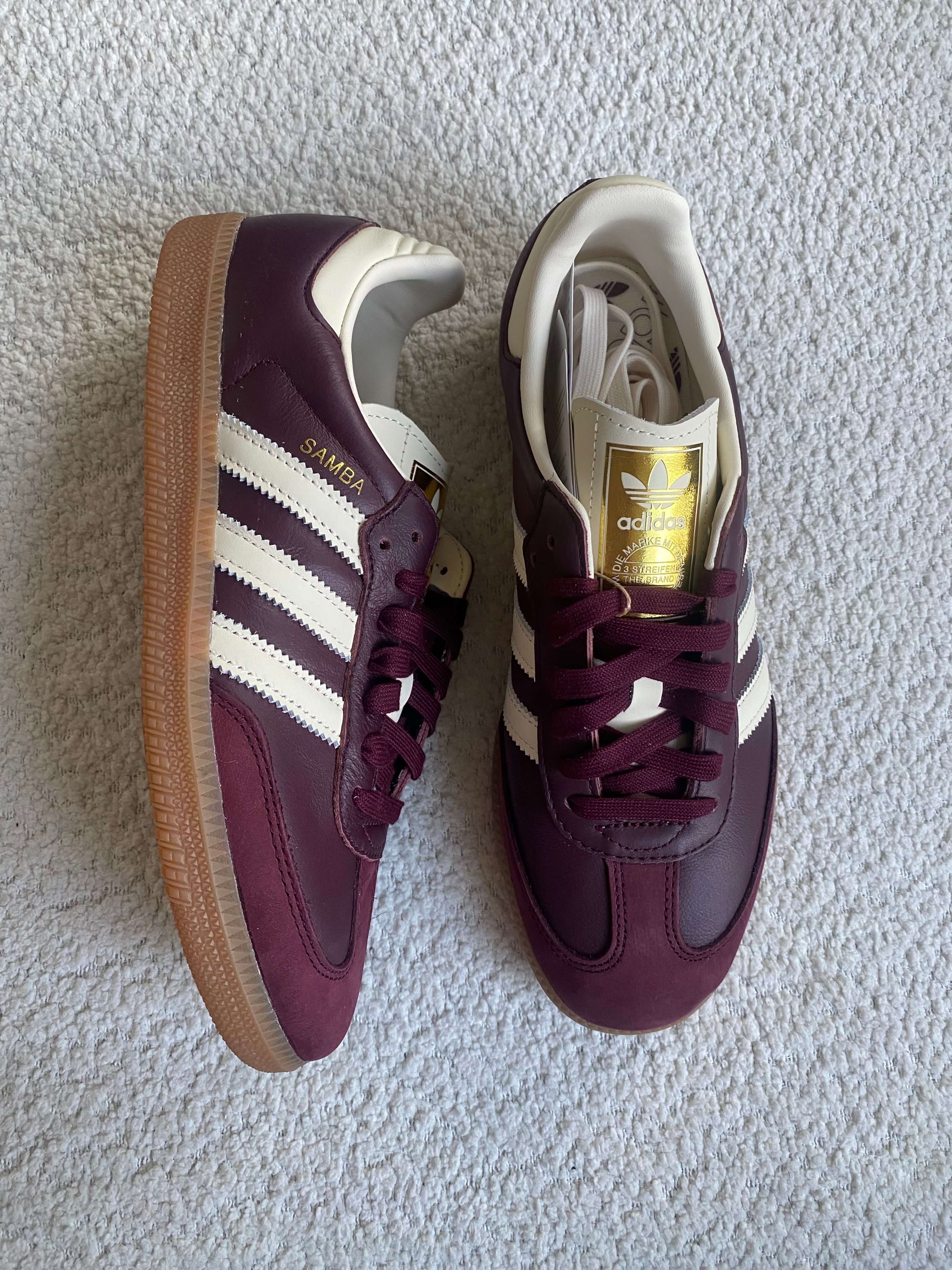 adidas Samba OG Maroon Gold Metallic (W)