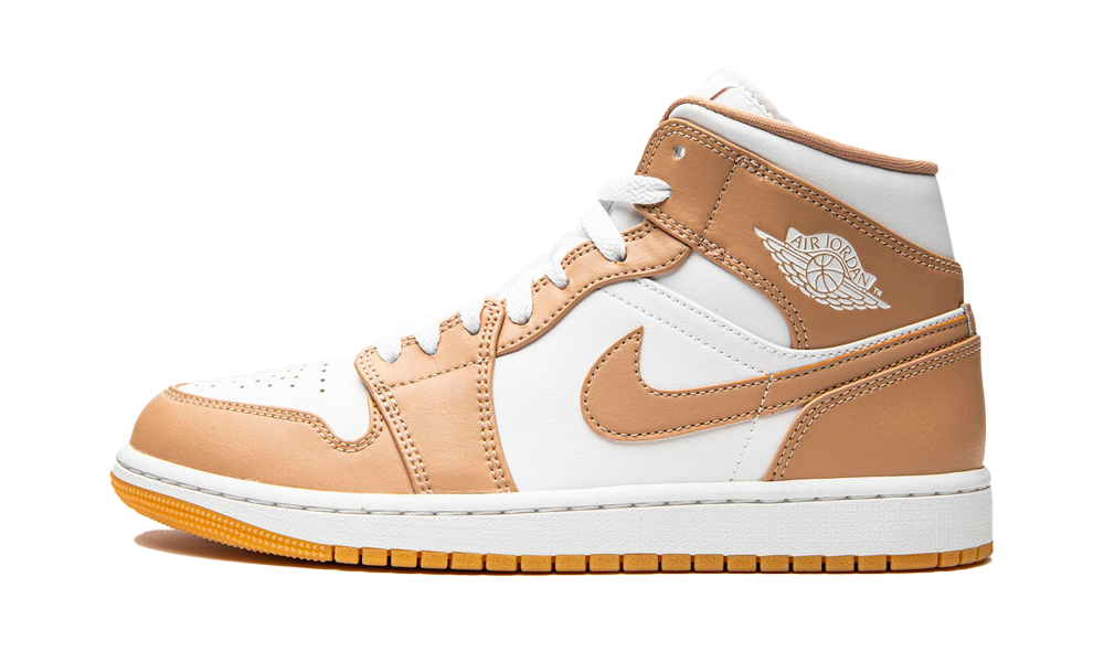 Air Jordan 1 Mid Hemp Tan White