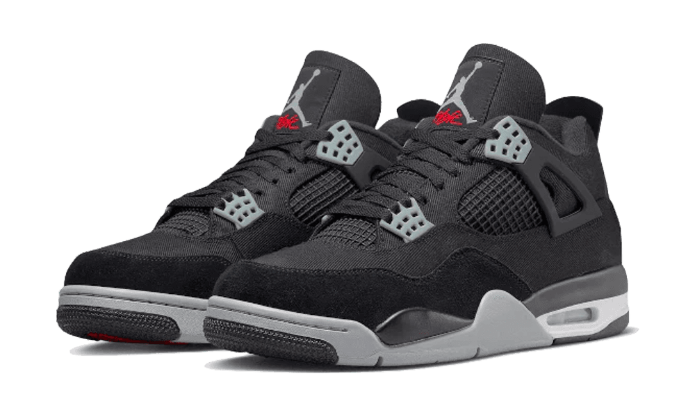 Jordan 4 Retro Black Canvas Flaatch Sneakers